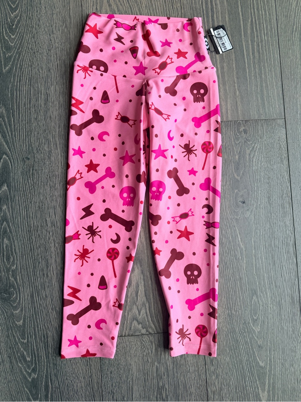Exotica Bad to the Bone Pink Performance High Waisted Capri Cropped Leggings
